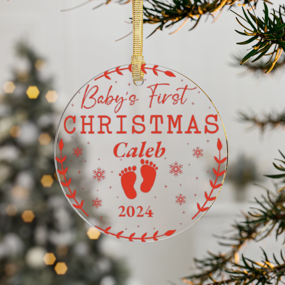 Baby’s First Christmas Personalized – Cherished Acrylic Ornament Keepsake