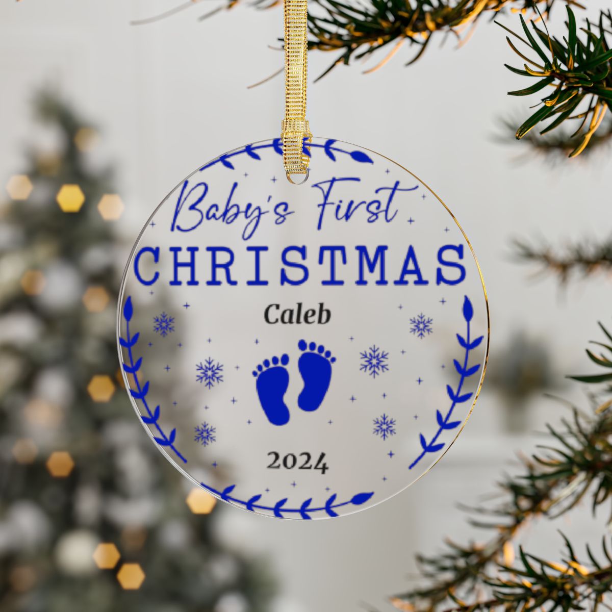 Baby’s First Christmas Personalized – Cherished Acrylic Ornament Keepsake