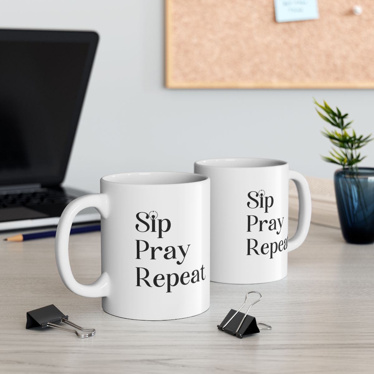 Sip Pray Repeat: Inspirational Ceramic & Camping Mug – Perfect for Every Adventure