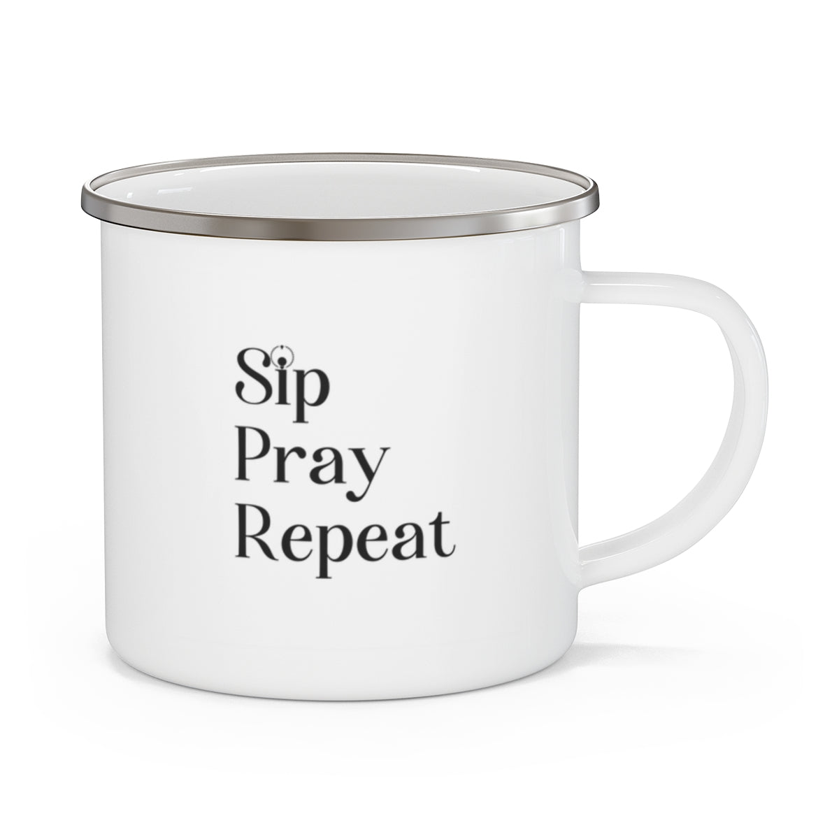Sip Pray Repeat: Inspirational Ceramic & Camping Mug – Perfect for Every Adventure